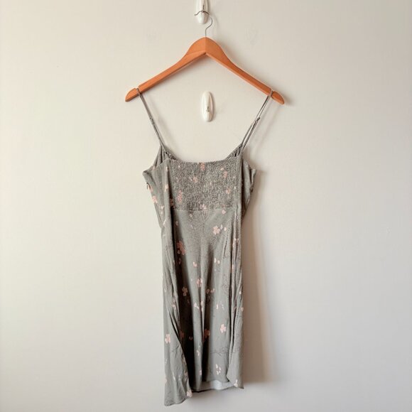 Aritzia Wilfred Bellow Mini Dress Sage Frost Green Floral Size 4 - Picture 5 of 8